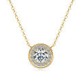 S925 Silver D Color Moissanite Simple Sparkling Necklace-0-3