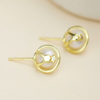 wholesale 925 Sterling Silver Bfirst Light Luxury Style Women's Accessories Gift Versatile Freshwater Pearl Earrings Wholesale-Earrings (pearl 8*0~8.5) 925 silver