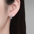 S925 Sterling Silver Moissanite Cross Infinity Love Tassel Earrings Wholesale-0-2
