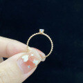 wholesale 18k Rose Gold with Lab-grown Diamond Ring 01ct Twist Shank Diamond K Gold Pinky Ring-0-2