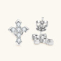wholesale 925 Sterling Silver Trendy Ins-style Cross Moissanite Stud Earrings for Women, Amazon Best-Seller, Hypoallergenic for Pierced Ears-0-0
