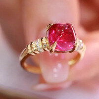 wholesale S925 Sterling Silver Red Elk All-Over Body INS Style Vintage French Light Luxury Ring, Fashionable and Unique Band for Daily Wear-BZ0075-Gold US size 10