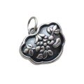 wholesale 925 Silver Antique Silver Lucky Cat with 925 Silver Floral Base, Handmade DIY Braided Accessory Fitting by Qianqiao-0-4