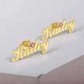 wholesale Gold-plated Birthstone Name Earrings for Women, DIY Cross-border Hot-seller Versatile Name Earrings Gift-0-1