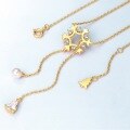 wholesale S925 Sterling Silver Korean New Fashion Minimalist Geometric Snowflake Pendant Necklace for Women, Student Christmas Gift-0-2