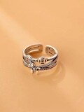 wholesale S925 retro "Money Comes with the Horse" index finger ring for women, ins trendy cute fashionable niche unique little horse ring-0-2