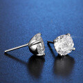 Silver 925 Rose-Cut Flash Diamond Stud Earrings, Wholesale-0-2