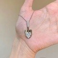 wholesale 925 Sterling Silver Full Diamond-Encrusted Shovel Pendant Necklace for Women, Unique Small Shovel Design, High-End Sense Collarbone Chain-0-3