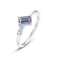 wholesale S925 Sterling Silver Gold-Plated Custom Wholesale Alexandrite Ring for Women in Fashionable Cross-Border European and American Styles-R006042-Y&gt;US6#
