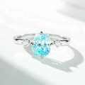 925 Sterling Silver Ring with Ruby, High-Carbon Diamond, Aquamarine, 18K Gold Plated-0-1