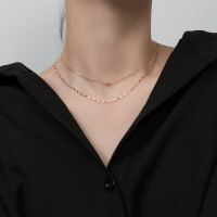 wholesale S925 Sterling Silver NaLan Women's Korean-style Small Fresh Light Bead Simple and Elegant Double-layer Girly Collarbone Necklace D7042-S925 silver necklace silver model 925 silver