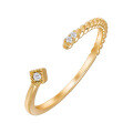 wholesale S925 silver plated with 14k gold, French-style light luxury vintage white zirconia open ring-0-4