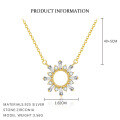wholesale S925 Sterling Silver Sunflower Fashion Zircon Necklace For Women, Cross Pendant-0-4