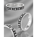 wholesale S925 Sterling Silver BG Black Textured Full Diamond Bracelet for Women, High-End Sense, Niche Personality, Retro Luxury Openable Silver Bangle-0-1