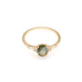 wholesale 925 Silver Gold Plated with Zirconia, Trendy Green Lucky Quartz Ring for Women, Christmas Gift-0-4