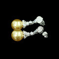wholesale 925 Silver Gold-Plated Earrings with High-Carbon Diamonds and South Sea Gold Pearls, Fashionable and Exquisite Jewelry, Versatile Women's Earrings-0-4