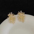wholesale S925 Sterling Silver Blooming Fireworks with Meteor Shower and Rhinestone Stud Earrings, Unique Design and Distinctive Elegance-0-2