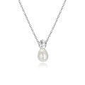 wholesale S925 Sterling Silver Baroque Freshwater Pearl Necklace for Women, Elegant and Minimalist Design, High-End Sense Collarbone Chain-0-4