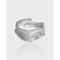 wholesale S925 Sterling Silver Original Niche Design Minimalist Irregular Textured Unisex Ring-0-0