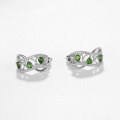 wholesale 925 silver luxurious and high-end design natural diopside earrings, the Prosperity Collection, gemstone stud earrings-0-1