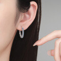 S925 Sterling Silver Moissanite Full-Set Earrings, Light Luxury Ins Style-0-2