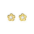 wholesale S925 silver earrings for women, Korean-style small and fresh minimalist single diamond petite floral sweet earrings M00616-0-4