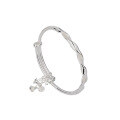 wholesale 999 Pure Silver Lily of the Valley Silver Bracelet for Women with Bells, Hemp Pattern, Push-Pull Solid Design, Niche Style-0-4