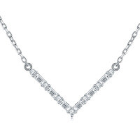 wholesale S925 silver plated with 18k gold, Amazon best-selling V-shaped necklace with minimalist and versatile moissanite design-Rose gold (shipping in 3-4 days)  925 silver