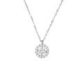 wholesale S925 Sterling Silver Moissanite Diamond Necklace for Women, Ins Style Small and Unique Design Round Pendant Collarbone Chain Wholesale-0-3