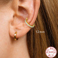 wholesale S925 Sterling Silver Single Row Diamond-Studded Threaded Cartilage Earring with Four-Prong Piercing-0-2