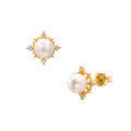 wholesale [925 Sterling Silver] Duli Christmas Limited Edition New Arrival Natural Freshwater Pearl Snowflake Starlight Stud Earrings for Women Wholesale and Distribution-0-4