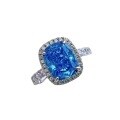 wholesale S925 full-set with 8*10 high-carbon diamond in sea blue, Mu Jing new 2021-0-4