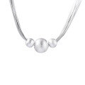 wholesale S925 Sterling Silver Multi-layer Snake Bone Brushed Round Ball Heavy Work Fashion Unique Niche Design Sense Collarbone Chain-0-4