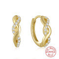 wholesale S925 Sterling Silver Creative Crossed 8-Shape Diamond Inlaid Hoop Earrings, Trendy INS Style-0-5