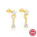 wholesale S925 sterling silver with zircon, pearl, and planet design earrings, trendy in-0-5