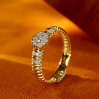 wholesale S925 Sterling Silver Red Elk Full Body Ring for Women, Minimalist INS New Small and Unique Luxury Band for Daily Commute-BZ0236-Gold US Size 8