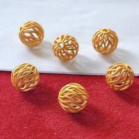 wholesale S925 silver gold-plated antique hollow ball beads for DIY handmade bracelet original loose beads pure silver-One hollowed-out piece (approximately 8.5 mm)