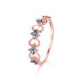 wholesale 18K Rose Gold New Literary Retro Genuine Sapphire Ring for Women, Fashionable 9K Gold Inlaid Blue Zircon Hand Jewelry-0-4