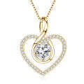 S925 Sterling Silver D-Color Moissanite Rotating Pendant Necklace-0-14