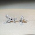 wholesale S925 Sterling Silver Bow Stud Earrings, Korean and Japanese Fresh Sweet Ins Style, Non-Fading, Full Diamond Zirconia Earrings for Women-0-1