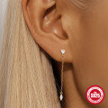 wholesale S925 Sterling Silver Tassel Chain Inlaid with Zircon Diamond Heart Earrings, Korean Style Light Luxury-0-1