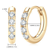 S925 Sterling Silver Minimalist Dual-Wear Ear Studs, Ins Style-Style R [Clearance Sale - Free Shipping] Gold - Zircon  925 Silver