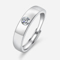 S925 Silver Moissanite XYL New Men's Straight Row Ring for Cross-Border Wholesale-0-2