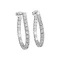 wholesale S925 Silver Row of Diamond Chain Stud Earrings with Dense Inlaid Zirconia, Unique Design, High-end, Ins-style, Elegant-0-4