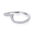 wholesale 925 Sterling Silver Stackable Ring Set with Twisted Shank and Pavé Zirconia Two-Piece Suite-0-6