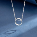 wholesale S925 Sterling Silver Minimalist Geometric Circle Collarbone Chain Necklace, Classic and Versatile for Everyday Layering, INS Style-0-1