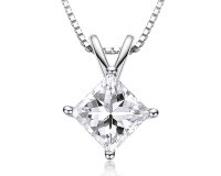 wholesale S925 Sterling Silver Necklace [Clearance with Free Shipping] Unconventional Square Zircon Pendant for Women, Small and Unique, Simple and Versatile-Q style【clearance free shipping】