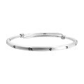 wholesale 925 Sterling Silver Six-Character Mantra Push-Pull Bangle for Women, Minimalist Thin Ethnic Style National Trend Handmade Artistic Bracelet-0-4
