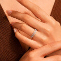 Rhodium-Plated S925 Silver Moissanite Lace Eternity Ring for Women-0-0