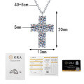 S925 Silver Moissanite Cross Pendant Necklace, Korean Light Luxury Design-0-7